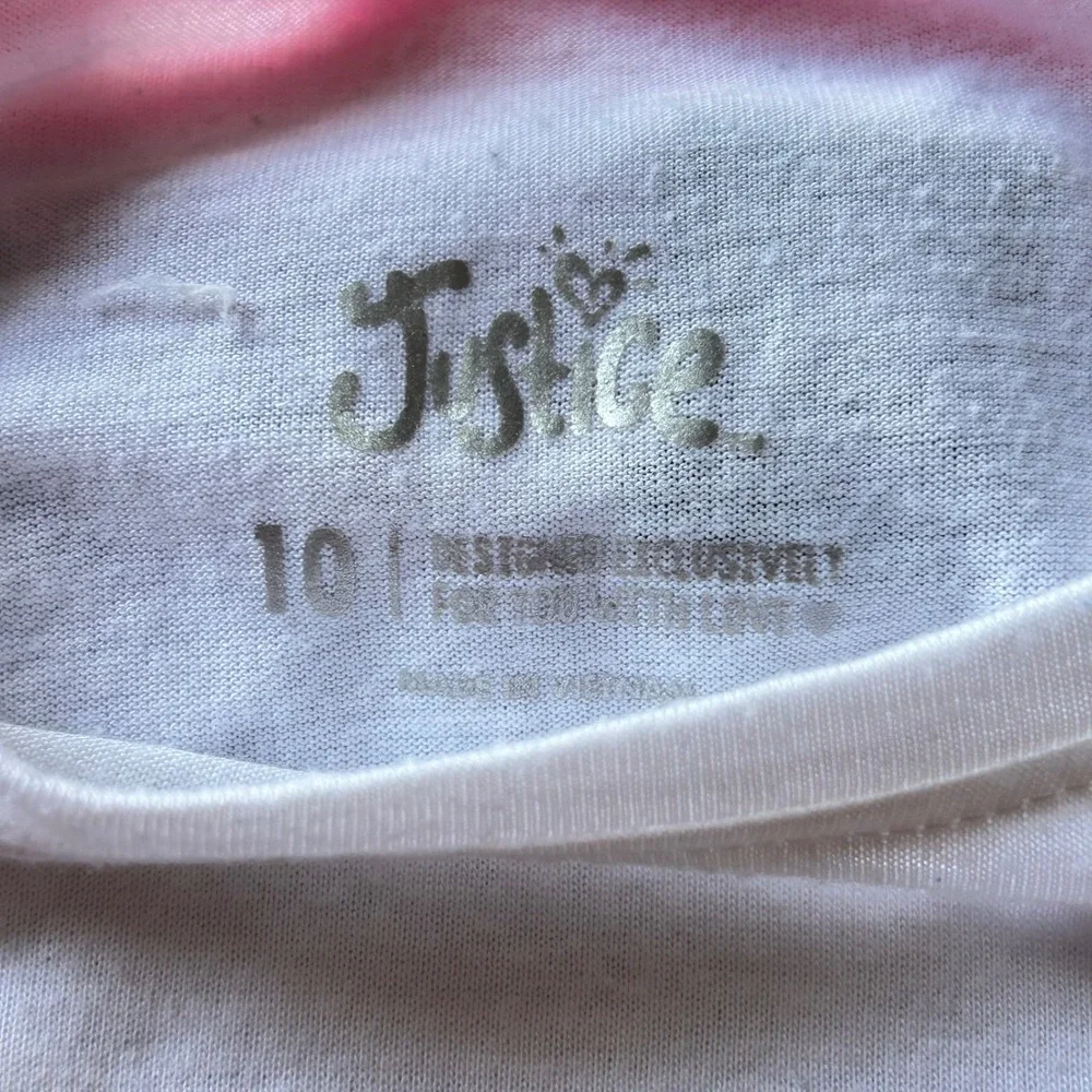 Girls Top Bundle Justice Jerzees Pink Purple Graphic Tee‎ Ribbed Rose Size 10-12